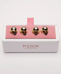 Gold Finish Target Enamel Shirt Studs