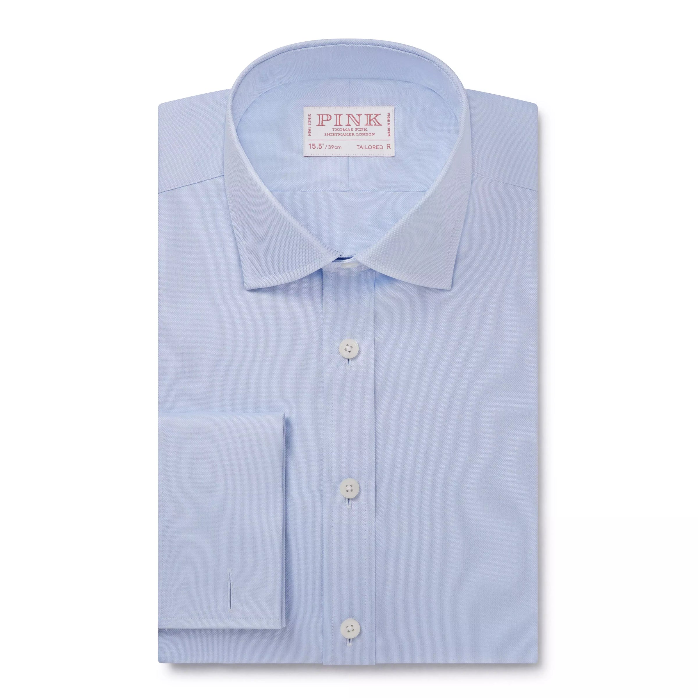 Pale Blue Tailored Fit Double Cuff Royal Oxford Formal Shirt