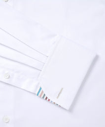 White Classic Fit Plain Formal Shirt with Stripe