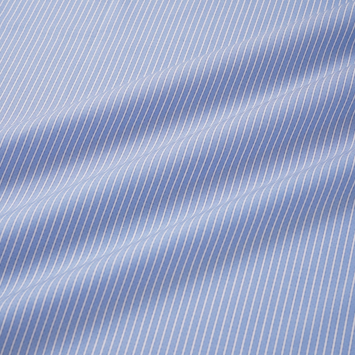 Pale Blue & White Tailored Fit Double Cuff Dandy Stripe Formal Shirt