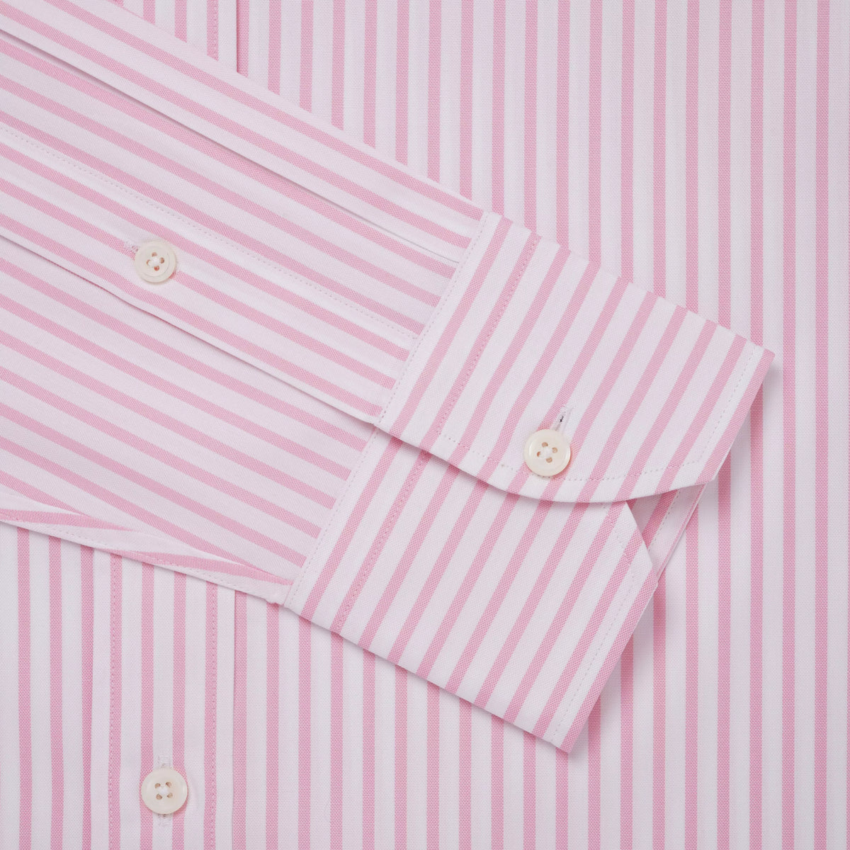 Pink & White Classic Fit Smart Casual Cotton Stripe Shirt