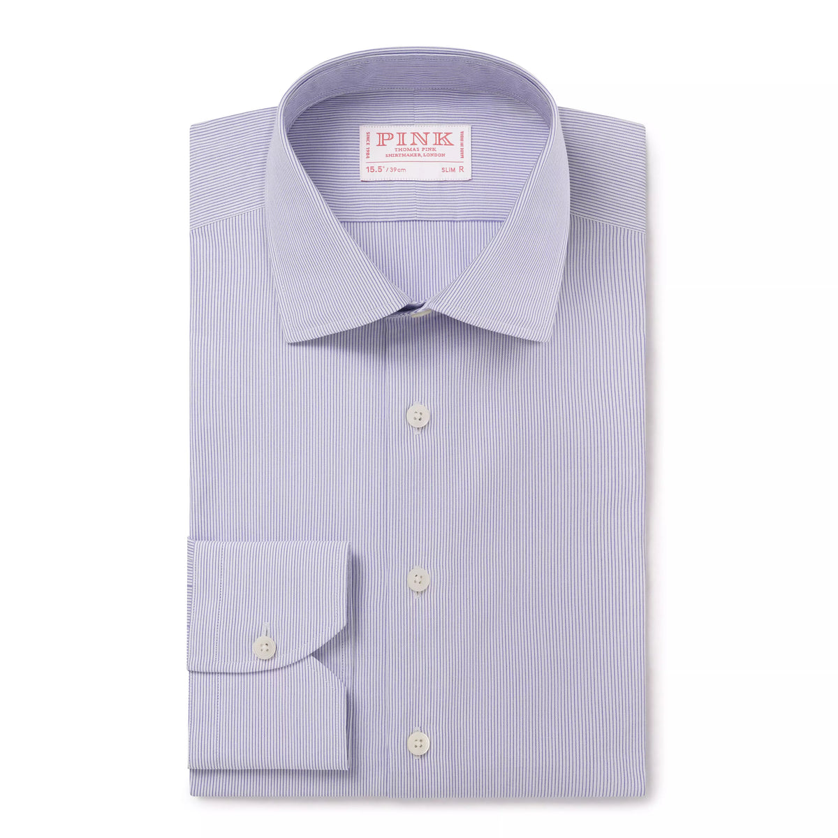 Deep Blue & White Slim Fit Pin Stripe Formal Shirt