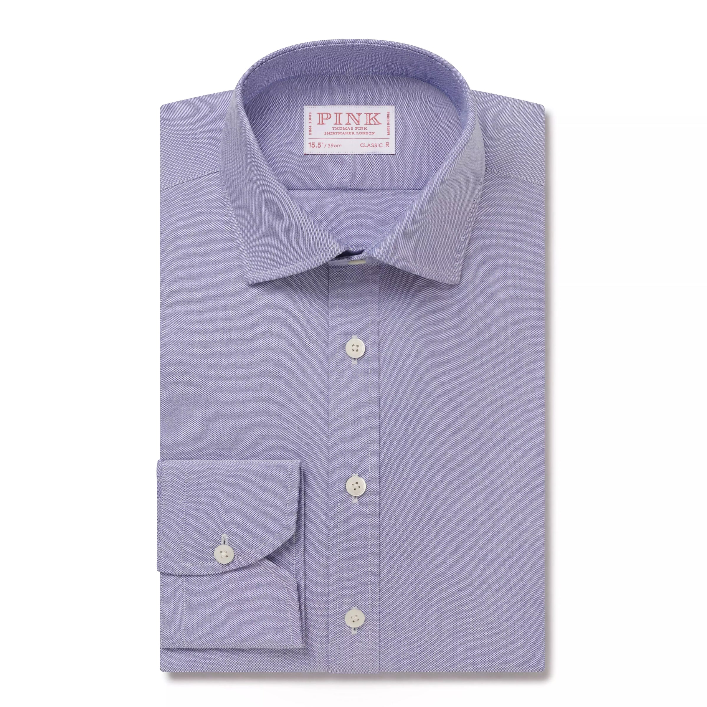Blue Classic Fit Open Weave Oxford Formal Shirt