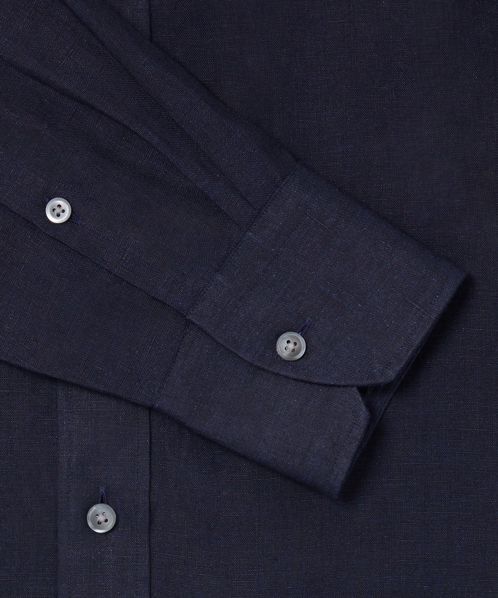 Navy Slim Fit Essential Linen Formal Shirt